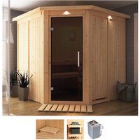 Karibu Sauna "Jarla", (Set), 9-kW-Ofen mit integrierter Steuerung von Karibu