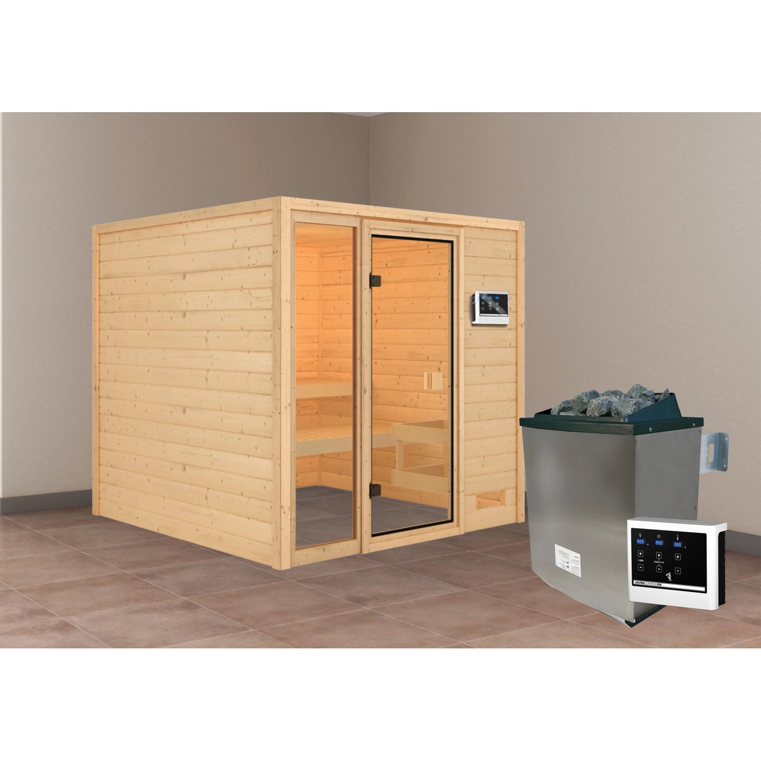 Karibu Sauna Jutta mit Ofen externe Stg.Natur Karibu Sauna Jutta mit Ofen externe Stg.Natur von Karibu