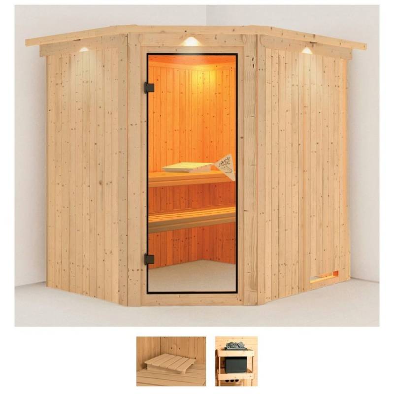 Karibu Sauna Laila, BxTxH: 210 x 184 x 202 cm, 68 mm, (Set) ohne Ofen von Karibu