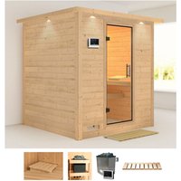 Karibu Sauna "Menja", (Set), 9-kW-Ofen mit externer Steuerung von Karibu