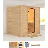 Karibu Sauna "Menja", (Set), 9-kW-Ofen mit integrierter Steuerung von Karibu