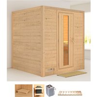 Karibu Sauna "Menja", (Set), 9-kW-Ofen mit integrierter Steuerung von Karibu