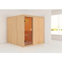 Karibu Sauna ""Ouno" mit bronzierter Tür naturbelassen" von Karibu