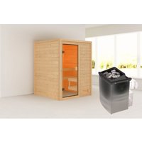 Karibu Sauna ""Sandy" mit bronzierter Tür SET, naturbelassen, mit Ofen 9 kW" aus hochwertiger nordischer Fichte Karibu Sauna ""Sandy" mit bronzierter Tür SET, naturbelassen, mit Ofen 9 kW" aus hochwertiger nordischer Fichte von Karibu