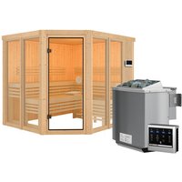 Karibu Sauna »Scarlett 3« im Set mit 9-kW-Bio-Ofen und Bio-Steuerung von Karibu