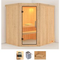 Karibu Sauna "Siirin" Set, 9 KW-Ofen mit integrierter Steuerung von Karibu