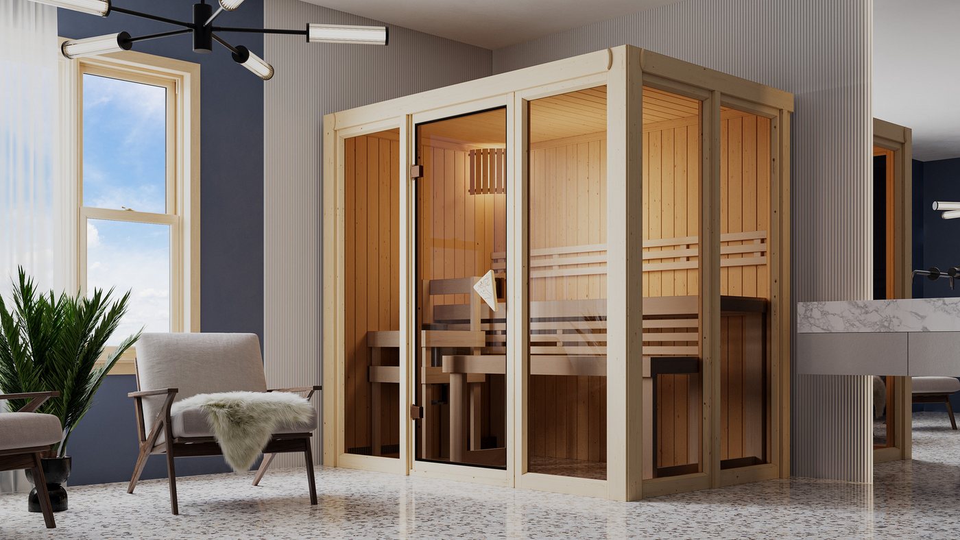Karibu Sauna Vivi 3, BxTxH: 216 x 138 x 198 cm, 68 mm, (Set) von Karibu