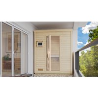 Karibu Saunahaus ""Talo 0" mit Iso-Tür, naturbelassen" Set Karibu Saunahaus ""Talo 0" mit Iso-Tür, naturbelassen" Set von Karibu