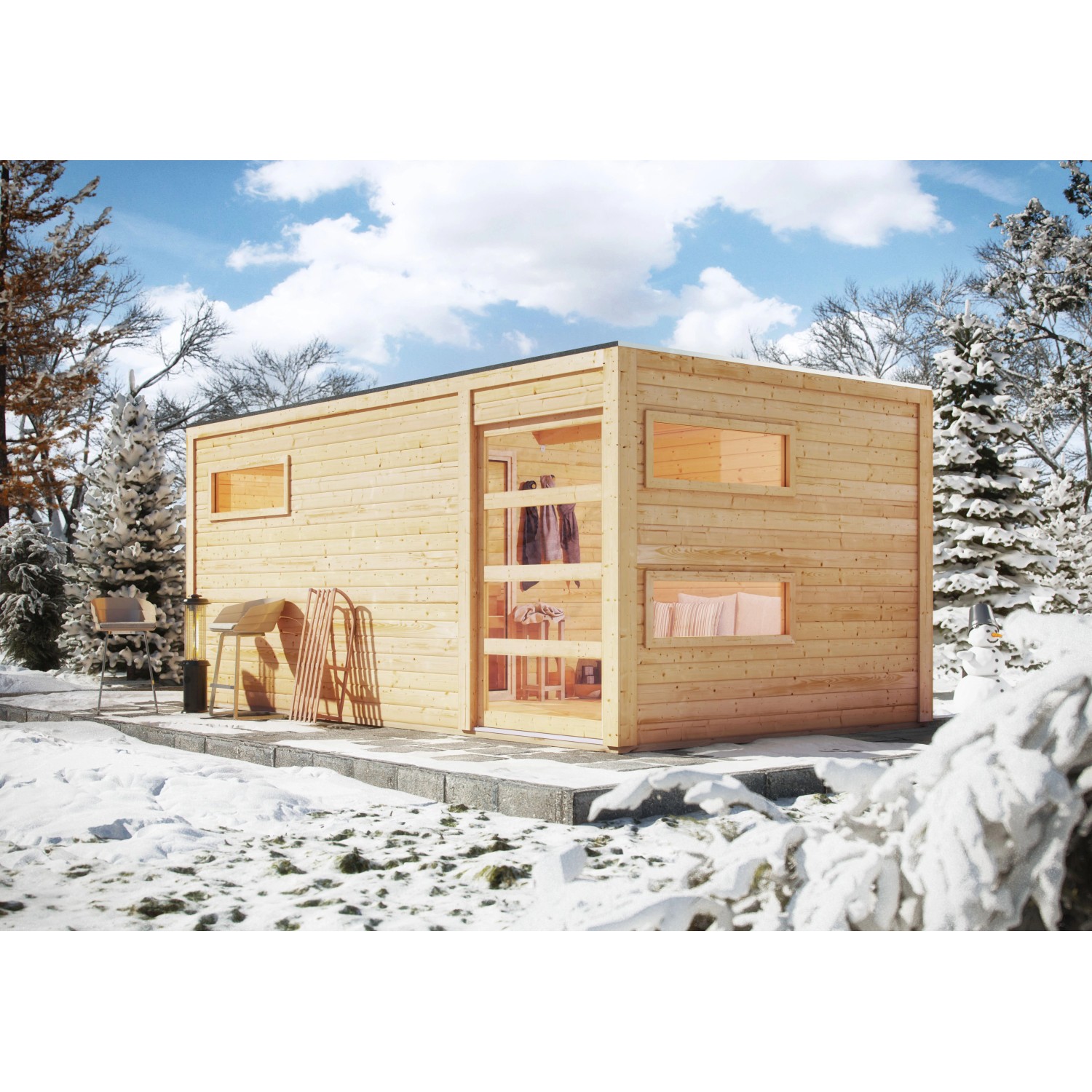 Karibu Saunahaus Kjeld mit Bio-Ofen 9kW und externe Steuerung Easy Karibu Saunahaus Kjeld mit Bio-Ofen 9kW und externe Steuerung Easy von Karibu