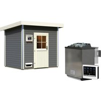 Karibu Saunahaus "Ralf" Set, Ofen 9 kW Bio externe Strg easy von Karibu