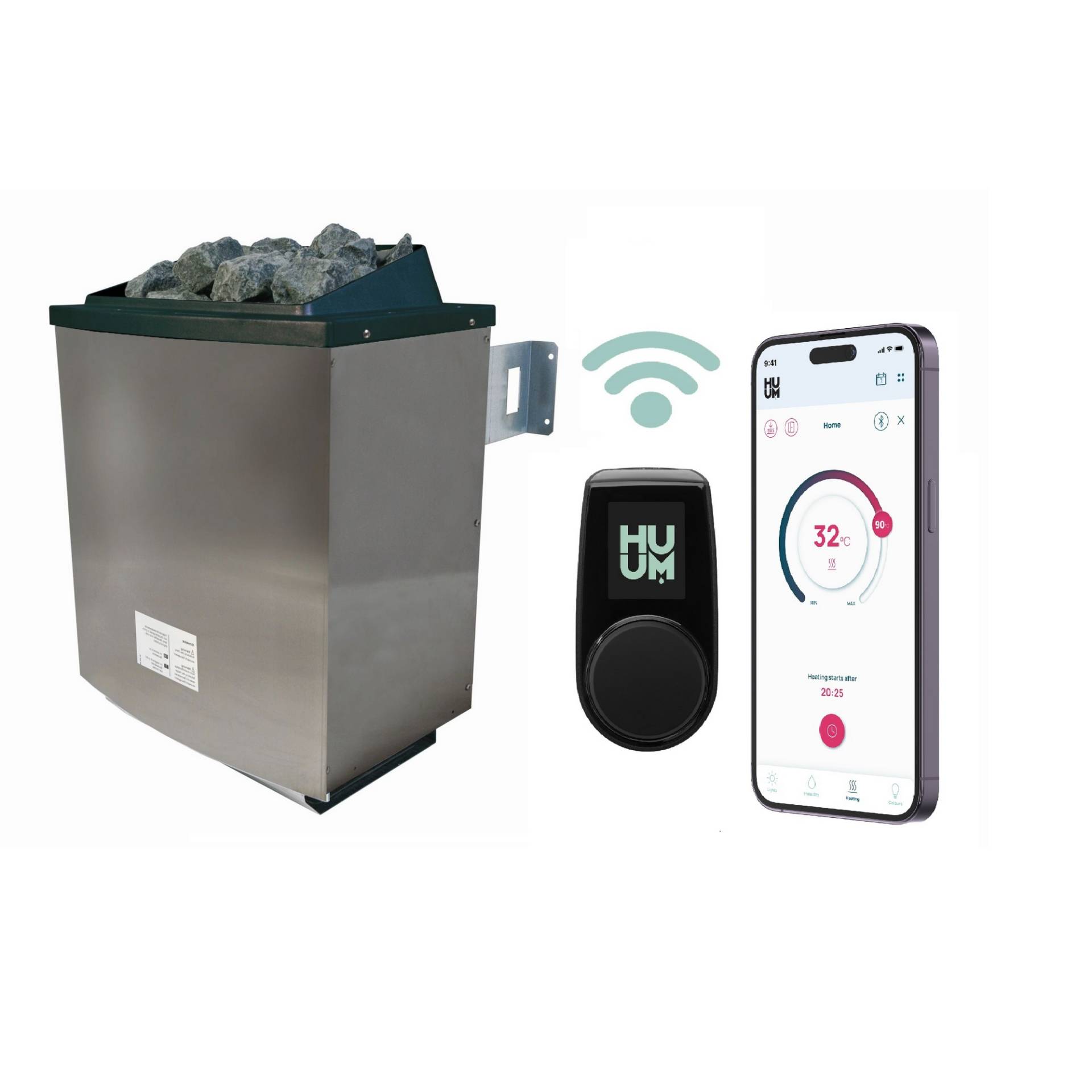 Karibu Saunaofen-Set mit Außensteuerung 9 kW und WiFi-Steuerung Karibu Saunaofen-Set mit Außensteuerung 9 kW und WiFi-Steuerung von Karibu