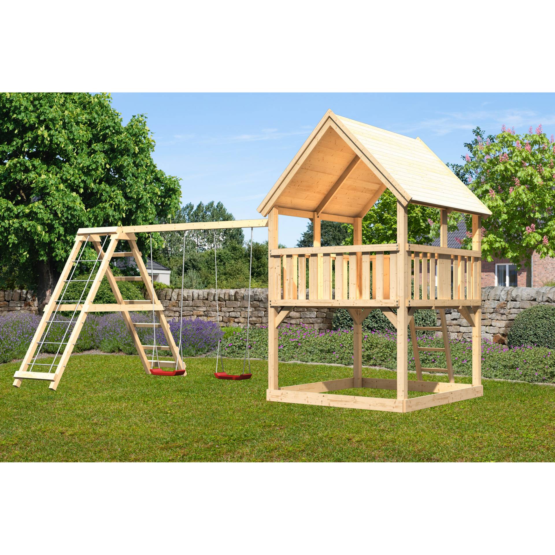 Karibu Spielturm 'Luis' naturbelassene nordische Fichte 200 x 345 x 200 cm Karibu Spielturm 'Luis' naturbelassene nordische Fichte 200 x 345 x 200 cm von Karibu
