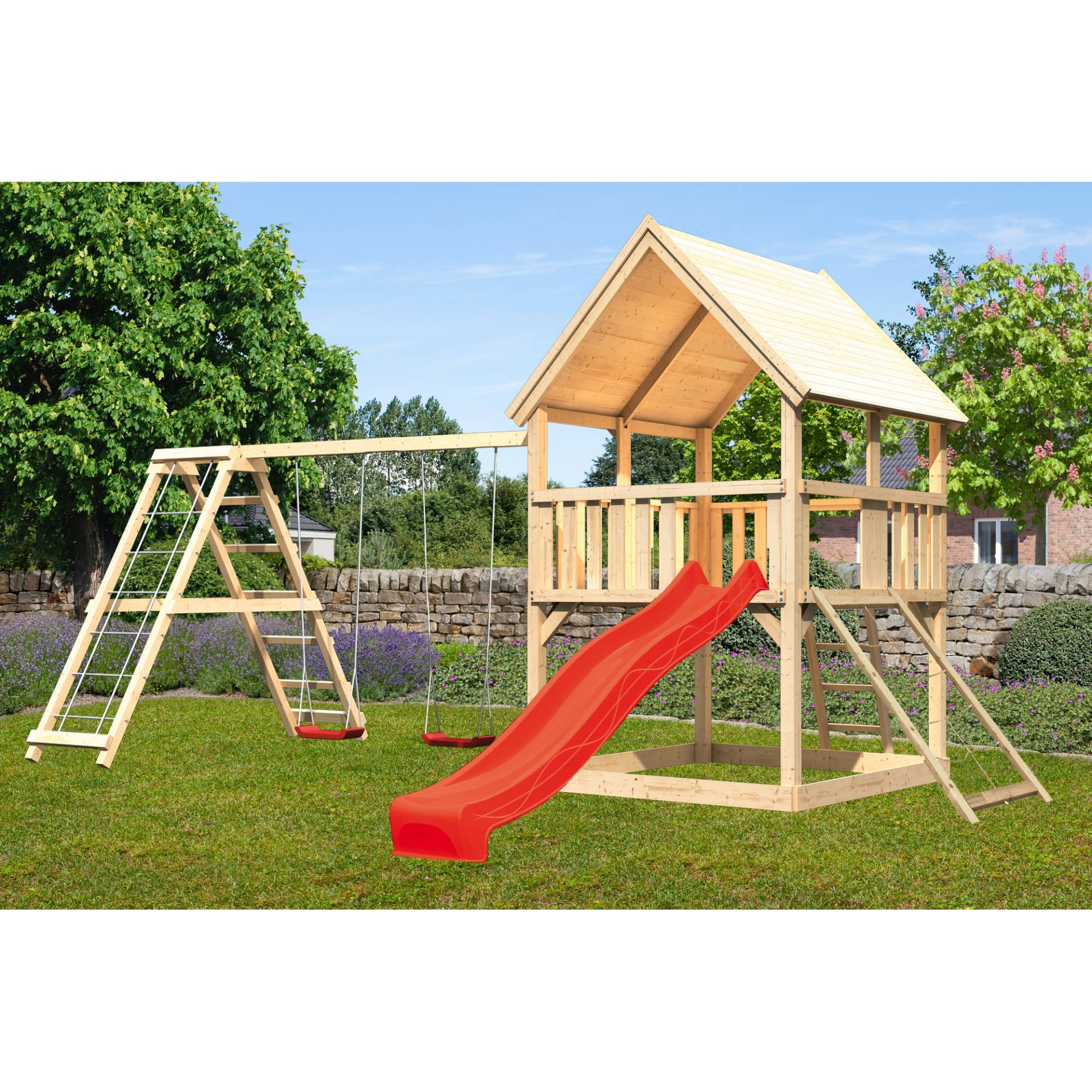 Karibu Spielturm 'Luis' naturbelassene nordische Fichte 200 x 345 x 200 cm Karibu Spielturm 'Luis' naturbelassene nordische Fichte 200 x 345 x 200 cm von Karibu