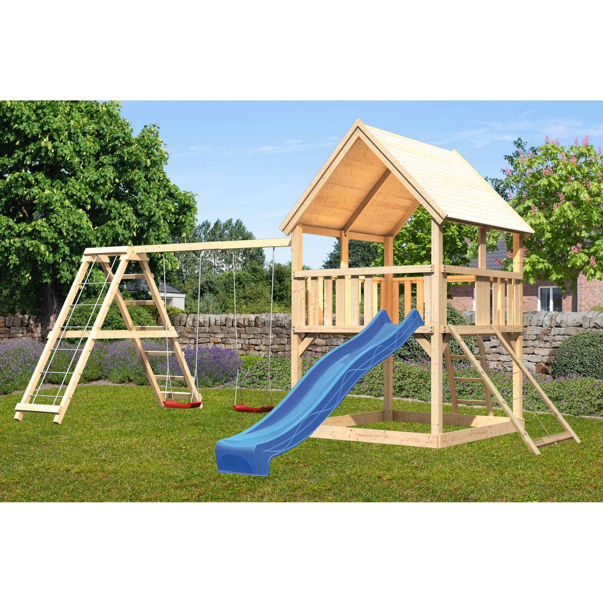 Karibu Spielturm 'Luis' naturbelassene nordische Fichte 200 x 345 x 200 cm Karibu Spielturm 'Luis' naturbelassene nordische Fichte 200 x 345 x 200 cm von Karibu