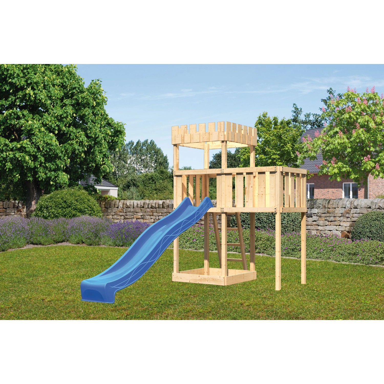 Karibu Spielturm Ritterburg Löwenherz Set Anbauplattform und Rutsche Blau Karibu Spielturm Ritterburg Löwenherz Set Anbauplattform und Rutsche Blau von Karibu