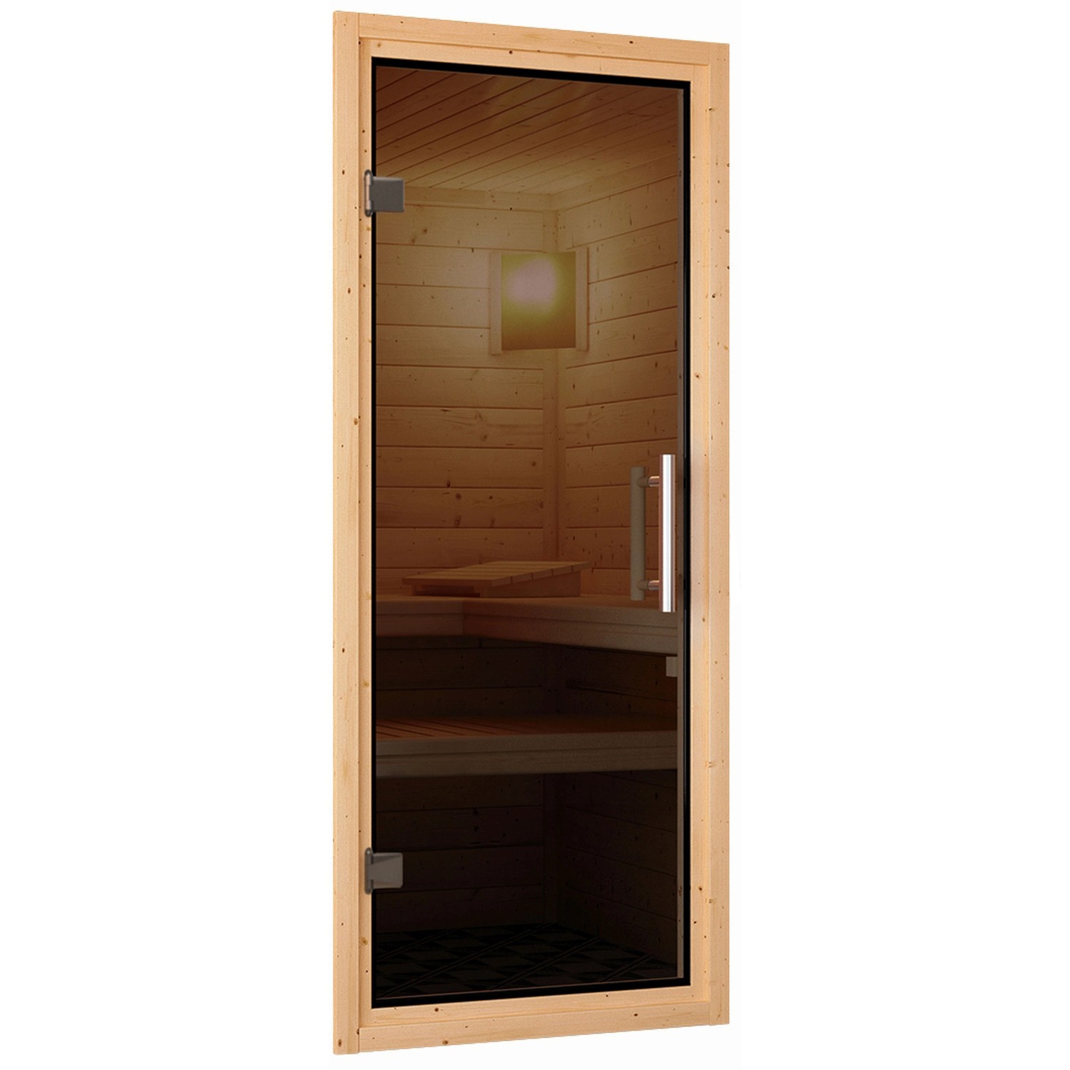 Karibu Türpaket Sauna Graphit Ganzglas 68 mm 655 * 1750 mm von Karibu