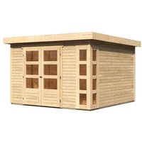 Woodfeeling Gartenhaus Kerko 6 aus Holz in Grau Gartenhütte Wandstärke: 19 mm Geräteschuppen - Grau - Karibu von Karibu