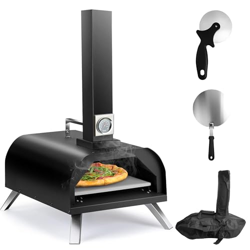 Karinear Pellet Pizzaofen, Outdoor Pizzaofen mit Pizzastein, Zubehör, Holzpellets 12-Zoll-Outdoor-Pizza ofen für Garten, Außenbereich, Camping Karinear Pellet Pizzaofen, Outdoor Pizzaofen mit Pizzastein, Zubehör, Holzpellets 12-Zoll-Outdoor-Pizza ofen für Garten, Außenbereich, Camping von Karinear