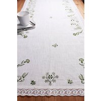 Pflegeleichter Tischläufer Mit Grünem Handdruck Pflegeleichter Tischläufer Mit Grünem Handdruck von KarinsHanddruck