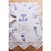 Tischset Deckchen Handdruck Blaues Herz von KarinsHanddruck