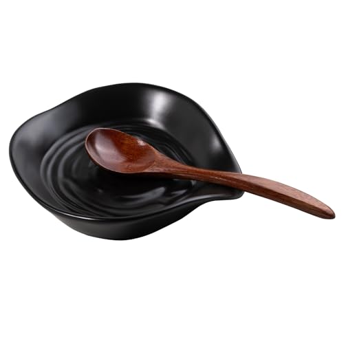 Karisky Spoon Rest for Stove Top, 5 Inch Ceramic Spoon Holder for Kitchen Counter, Cooking Spoon Holder for Utensils, Coffee Spoons, Spatula, Ladle, Tongs, Black von Karisky