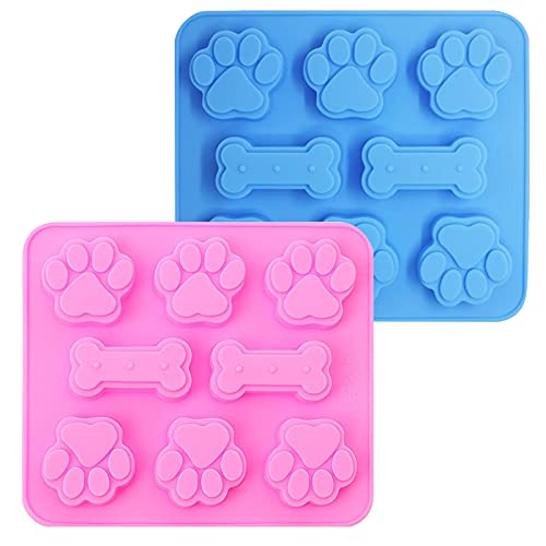 Karjiaja 2 Pack 2-in-1 Hündchen Puppy Dog Paw and Bone Silikonformen Non-Stick Food Grade Wiederverwendbare Bakeware Maker für Schokolade, Süßigkeiten, Gelee, Eiswürfel, Hund Behandelt Karjiaja 2 Pack 2-in-1 Hündchen Puppy Dog Paw and Bone Silikonformen Non-Stick Food Grade Wiederverwendbare Bakeware Maker für Schokolade, Süßigkeiten, Gelee, Eiswürfel, Hund Behandelt von Karjiaja