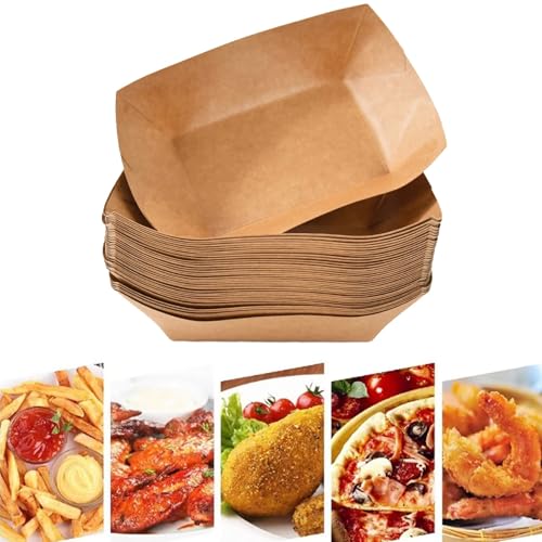50 Stück Pommes Schalen Pommesschalen - Fingerfood Schalen Kraftkarton Schalen, Öl und Wasserbeständig für Pommes, Snack, Salat 50 Stück Pommes Schalen Pommesschalen - Fingerfood Schalen Kraftkarton Schalen, Öl und Wasserbeständig für Pommes, Snack, Salat von Karkar