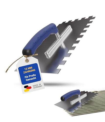 Karl Dahm® Softgriff-Zahnkelle 12 mm – Profi Glättekelle aus rostfreiem Edelstahl – Ergonomischer Griff – Ermüdungsfreies Arbeiten – Made in Germany – 11643 von Karl Dahm