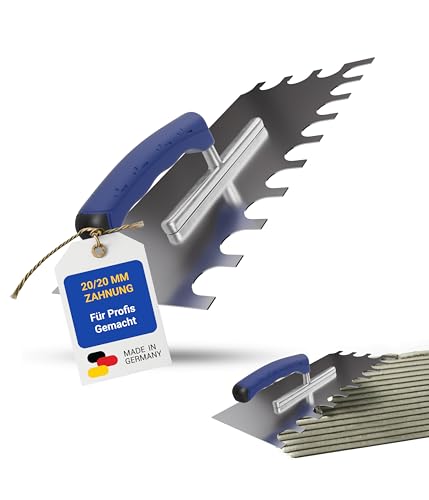 Karl Dahm® Softgriff-Zahnkelle 20/20 mm – Profi Glättekelle – Rostfreier Edelstahl – Ergonomischer Griff – Ermüdungsfreies Arbeiten – Made in Germany – 11638 von Karl Dahm