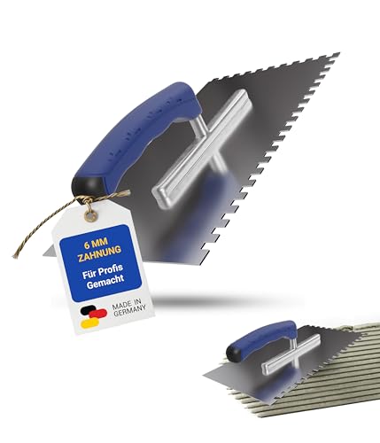 Karl Dahm® Softgriff-Zahnkelle 6 mm – Profi Glättekelle aus rostfreiem Edelstahl – Ergonomischer Griff – Ermüdungsfreies Arbeiten – Made in Germany – 10640 von Karl Dahm