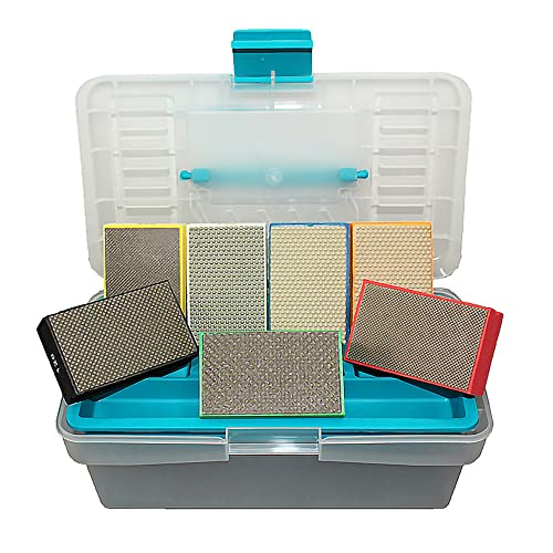Karl Dahm Diamant-Schleifpads, Körnung 60 – 3000 I Profi-Handschleifer-Set zum Brechen, Schleifen und Polieren von Naturstein, Feinsteinzeug etc. – 50380 von Karl Dahm