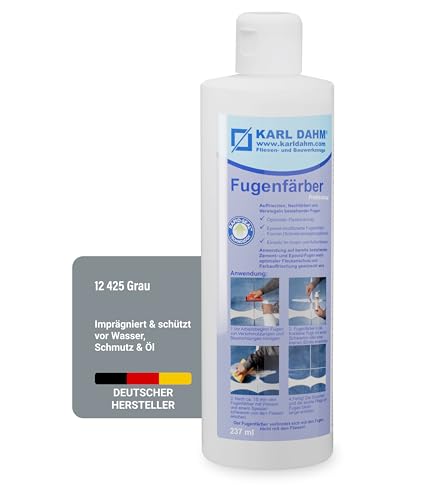 Karl Dahm® Fugenfärber Grau 237 ml – Hochwertige Fugenfarbe für Innen & Außen | Wasser- & schmutzabweisend | Einfache Anwendung | Art. 12425 von Karl Dahm
