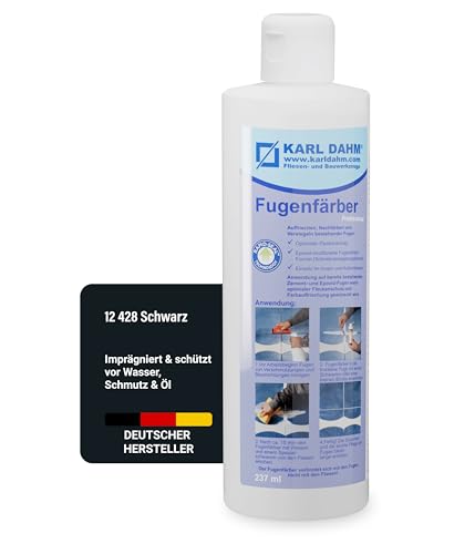 Karl Dahm® Fugenfärber Schwarz 237 ml – Hochwertige Fugenfarbe für Innen & Außen | Wasser- & schmutzabweisend | Einfache Anwendung Art. 12428 von Karl Dahm