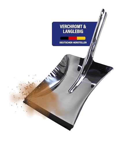Karl Dahm Kehrschaufel, verchromt I Metall-Kehrschaufel mit Gummilippe I Langlebiges & Robustes Kehrblech ohne Handfeger – 11115 von Karl Dahm