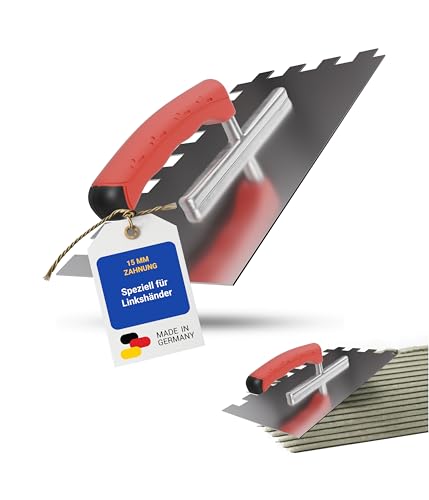Karl Dahm® Softgriff-Zahnkelle 15 mm für Linkshänder – Profi Glättekelle, Rostfreier Edelstahl, Ergonomischer Griff, Ermüdungsfrei – Made in Germany – 13644 von Karl Dahm