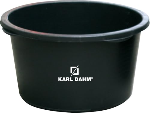 Karl Dahm Mörtelkübel 65 Liter Rund I Mörtelwanne in Schwarz zum anrühren von Zement, Mörtel, Beton oder Schutt I Kunststoffwanne auch als Miniteich nutzbar I Passend zu Karl Dahm Rührfix – 10407 von Karl Dahm