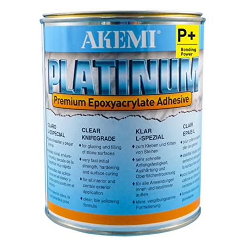 Karl Dahm Platinum Premium L-Spezial-Kleber 1kg transparent I Epoxy Kleber mit hoher Polierfähigkeit für Fliesen, Natur- & Kunststein – 12149 von Karl Dahm