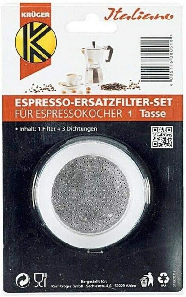 Karl Krüger Permanentfilter 1Filter + 3Ringe gebl.Esp.-ko.1TA von Karl Krüger