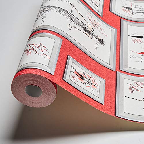 Architects Paper KARL LAGERFELD - Vliestapete Sketch - Luxustapete 10,05m x 0,53m - Designertapete Made in Germany - grau metallic rot 378462 37846-2 von Architects Paper