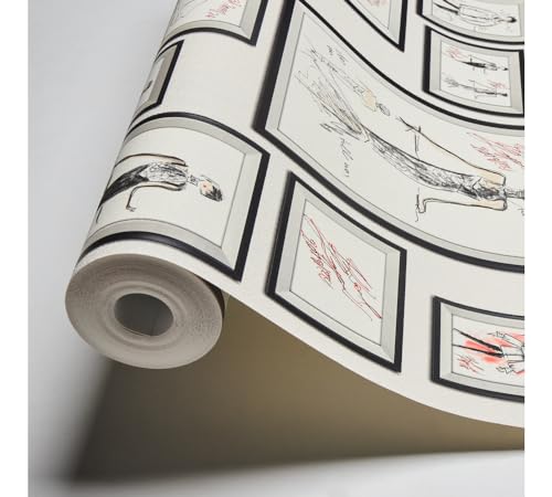 Architects Paper KARL LAGERFELD - Vliestapete Sketch - Luxustapete 10,05m x 0,53m - Designertapete Made in Germany - grau rot weiß 378463 37846-3 von Architects Paper