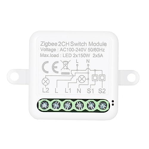 Karlak 2CH Zigbee Mini Smart Switch Relaismodul unterstützt 2-Wege-Steuerschalter für Smart Home Automation, funktioniert mit Home von Karlak
