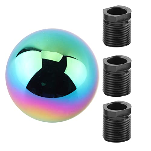Karlak Universal Round Ball Form Gearschichtschaltkopf aus Metall, Hohe Empfindlichkeit, Umfasst 3 Plastikadapter Zur Einfachen Installation, Passt für Universelles Auto an (Bunt) von Karlak
