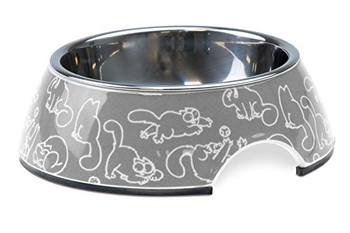 Simons Cat Napf, Katzennäpfe, Kunststoff, Dunkelgrau, 160 ml, 14x14x4,5 cm von SIMONS CAT