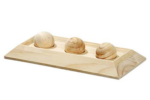 Karlie Brain Train Board, Nagerspielzeug, 3 Kugeln, Holz, Natur, 30x15x6 cm von Karlie