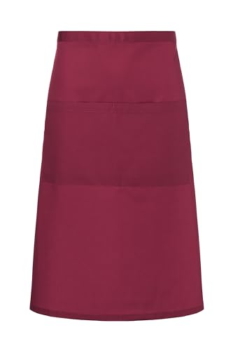 Karlowsky BBSS 3 PURE Bistroschürze BASIC mit Tasche, 65% Polyester/35% Baumwolle, Bordeaux, Einheitsgröße von Karlowsky