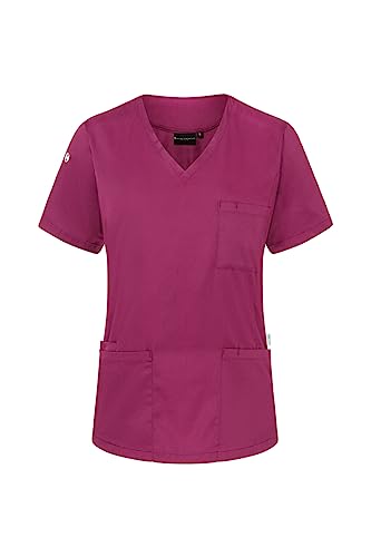 Karlowsky Kurzarm Damen-Schlupfkasack Essential - aus nachhaltigem Material - 65% GRS Certified Recycled Polyester/35% Conventional Cotton - Fuchsia - Größe M von Karlowsky