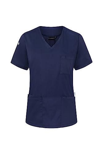 Karlowsky Kurzarm Damen-Schlupfkasack Essential - aus nachhaltigem Material - 65% GRS Certified Recycled Polyester/35% Conventional Cotton - Marine - Größe 2XL von Karlowsky