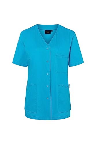 Karlowsky Kurzarm Damenkasack Essential - aus nachhaltigem Material - 65% GRS Certified Recycled Polyester/35% Conventional Cotton - pazifikblau - Größe 34 von Karlowsky