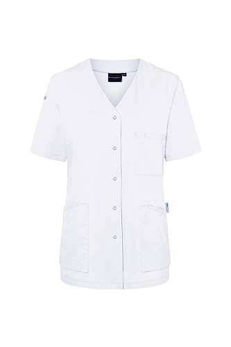 Karlowsky KS 63 PASSION Kurzarm Damenkasack ESSENTIAL aus Recyceltem Plastik, 65% Polyester/35% Baumwolle, Weiß, Größe 42 von Karlowsky