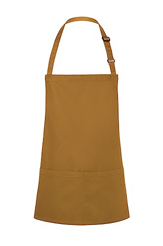 Karlowsky BLS 6 PURE Kurze Latzschürze BASIC mit Schnalle und Tasche, 65% Polyester/35% Baumwolle, Senf, Einheitsgröße von Karlowsky